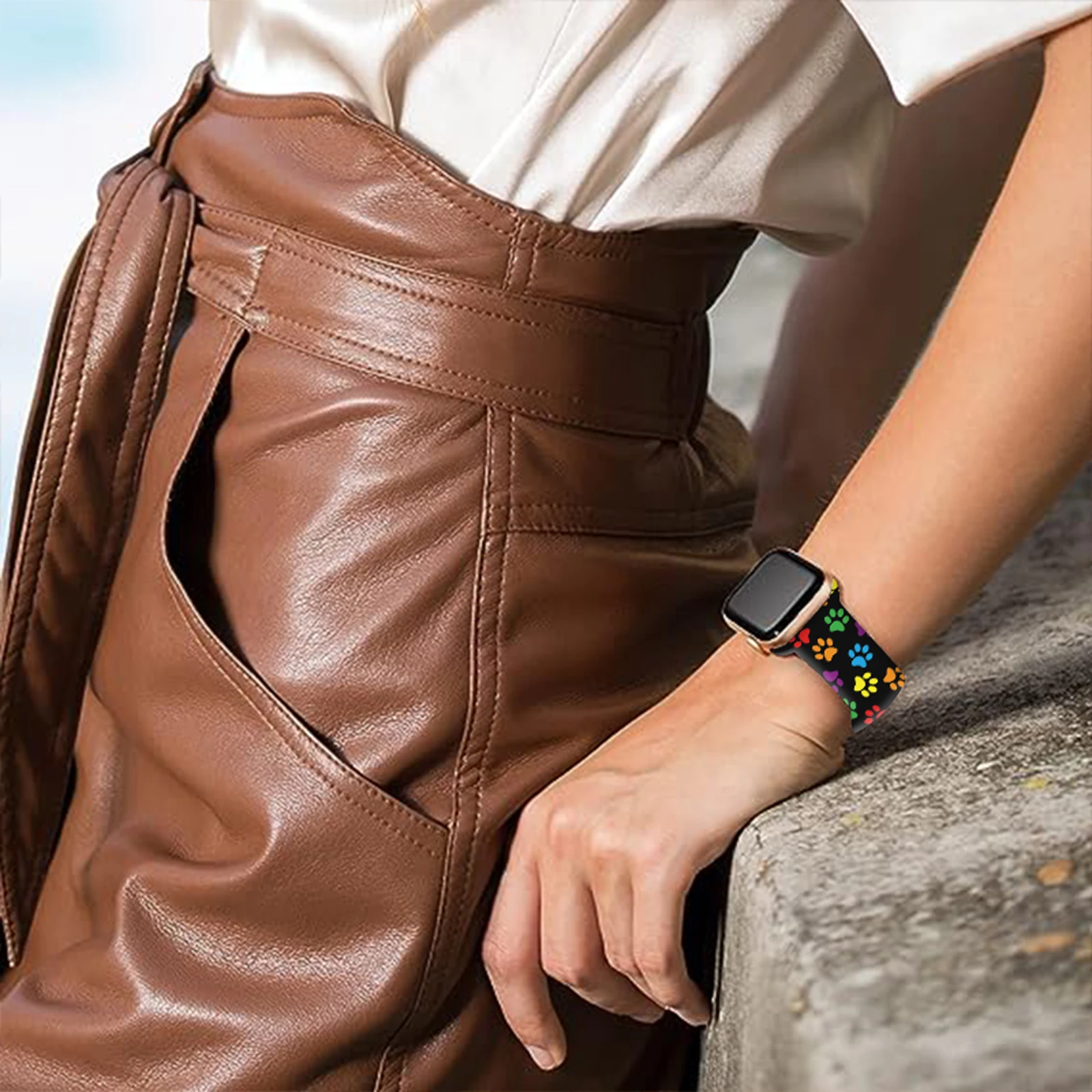 حزام مطبوع بمخلب لساعة أبل 11 10 9 8 7 سوار من السيليكون قابل للاستبدال لساعة iWatch49mm 44mm 42mm 38mm
