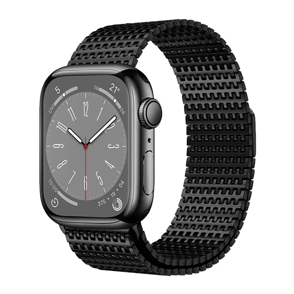 

Ремешок из нержавеющей стали для Apple Watch, ремешок 46 мм, 45 мм, 49 мм, 44 мм, 42 мм, магнитный браслет iWatch серии 10, 9 8 7 6 5 4 SE Ultra 2