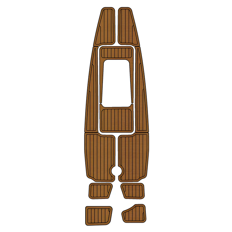 الحصير قارب مخصص لعام 2006 Sportis 580 منصة السباحة قمرة القيادة وسادة إيفا خشب الساج سطح السفينة الكلمة حصيرة SeaDek البحرية حصيرة #1