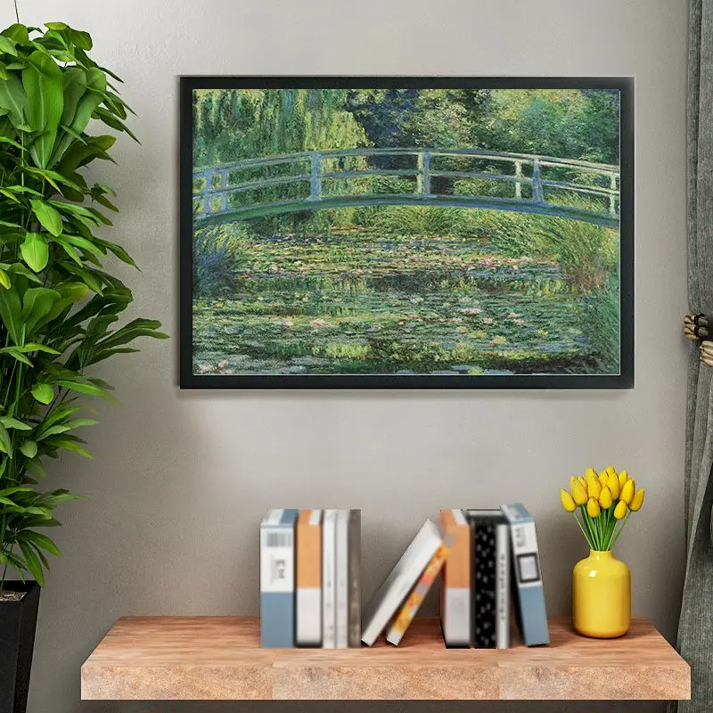 GATYZTORY dipinto con i numeri con cornice Monet water lily dipinto a mano su tela disegno con i numeri per la decorazione domestica degli adulti