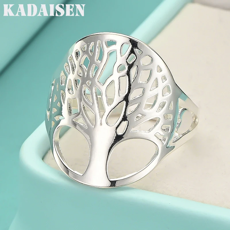 Charm 925 Sterling Silver Rings For Women Men Wide Tree Elegant Fashion Party Christmas Gifts Girl Wedding Fine Jewelry