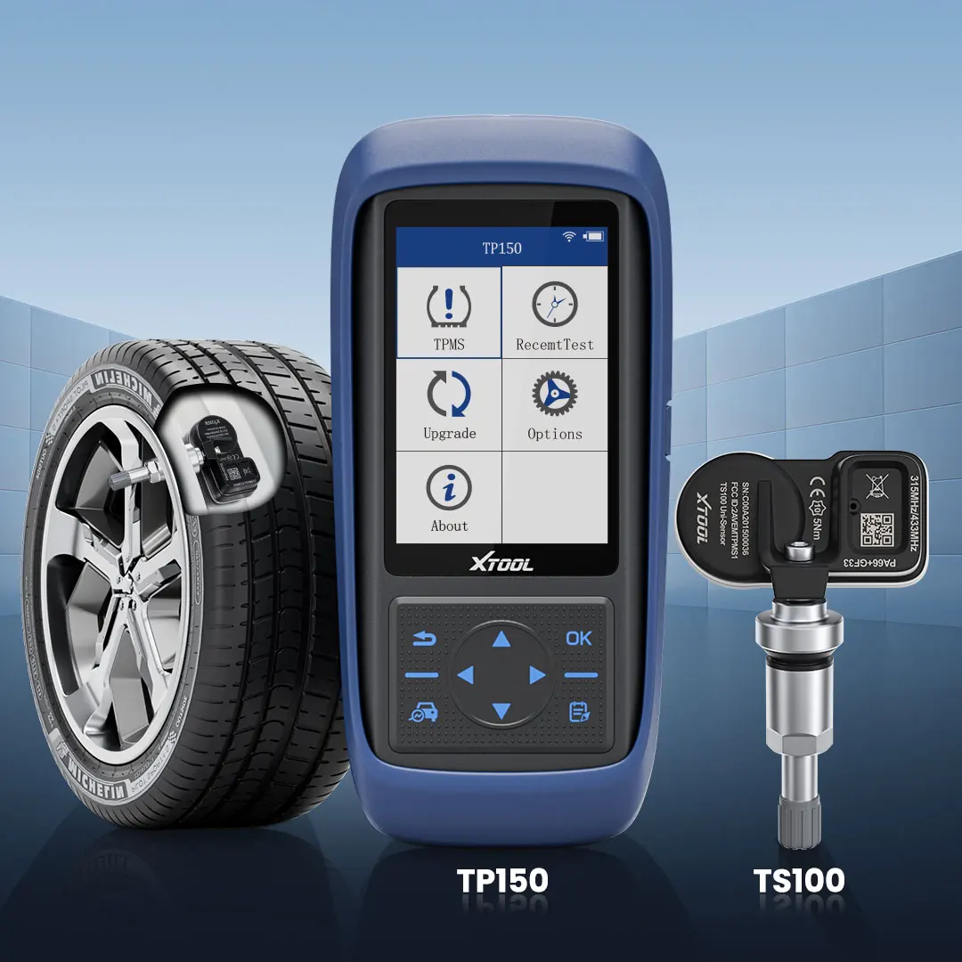 XTOOL TP150 OBD2 TPMS Diagnostic Scanner Tool Tire Pressure Monitoring System TPMS Program With 315&433 MHZ Sensor