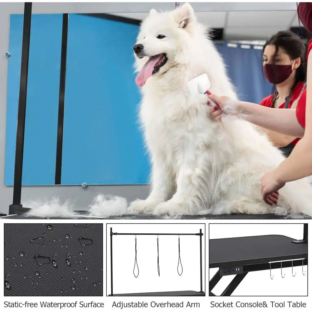 Upgraded 47” Electric Dog Grooming Table, 9