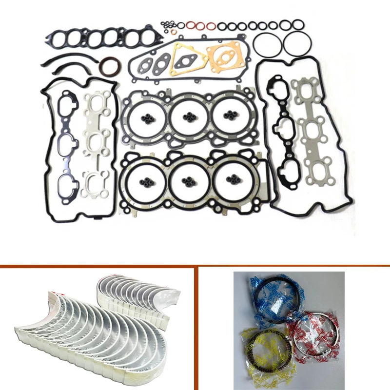 VQ25 VQ25DE  Full gasket set kit crankshaft connecting rod bearing piston ring for Nissan Cefiro/Leopard/Cedric/Fuga 2495cc 2.5L