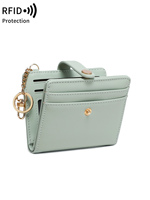 Classic Women's Short Wallet RFID Blocking Small Bifold Wallet Luxury Leather Pocket Credit Card/Card Holder Coin Purse Keychain