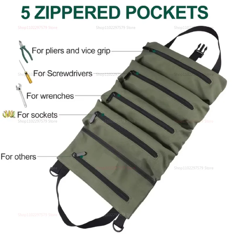 Bolsa de herramientas duradera con diseño de desplazamiento, almacenamiento multifuncional para trabajadores, ingenieros, mantenimiento, Camping, organizador desmontable