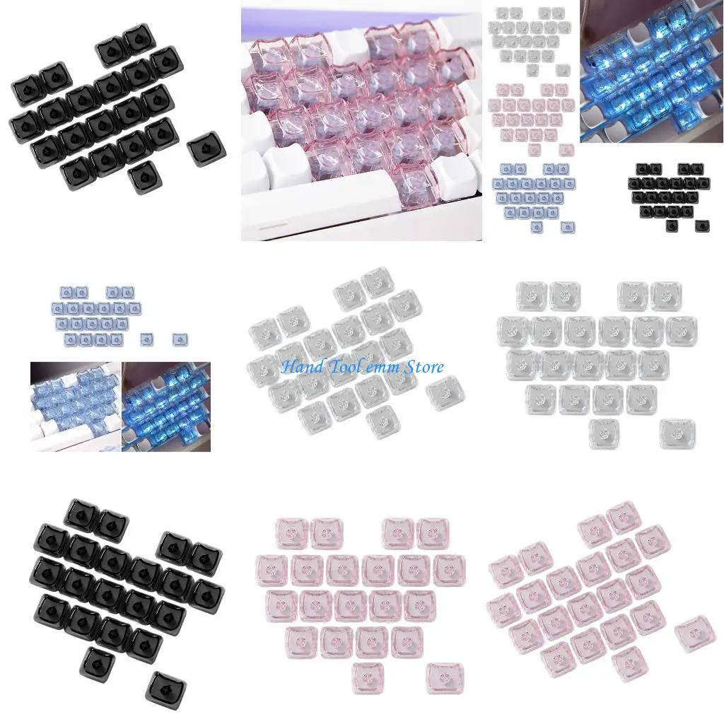 

H37F 21Piece Unmarkeds Keycaps Love Symbol Illuminateds PC Material Travel Friendly