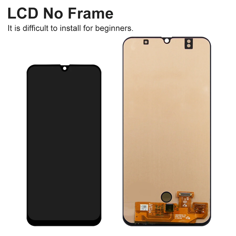 Super AMOLED A50 A505 A505F LCD Screen Parts for Samsung Galaxy A50 Lcd Display Touch Screen Digitizer Replacement with Frame