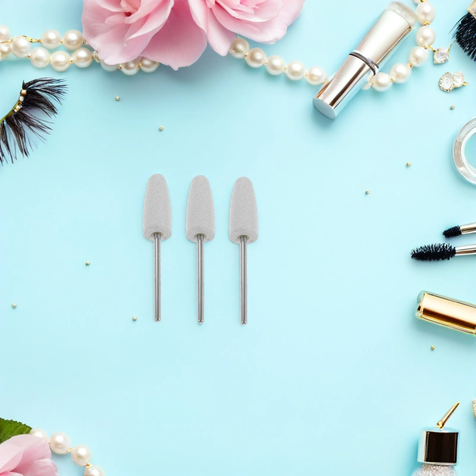 10-teiliges Nagelbohrer-Set aus Silikonkautschuk für Maniküre, Polieren, Formen, Nagelhautentfernung, Heimsalon, Verwendung von Nagelbohrern mit flacher Oberseite