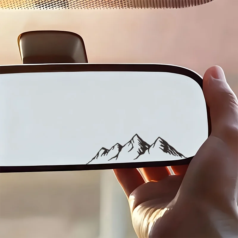 4pcs Mountain Range Rearview Mirror Waterproof Removable Vinyl Sticker For Car Window Trunk Luggage DIY Decor Decal