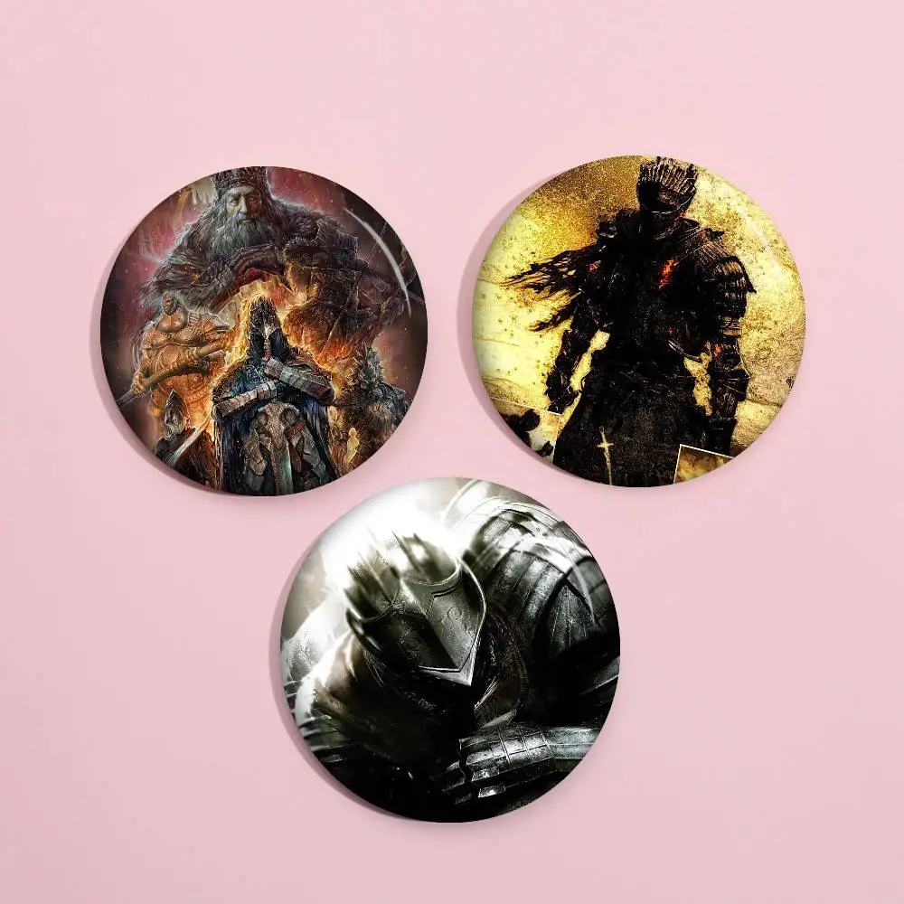 Dark Souls 3 Retro Art 32/44/58MM Customizable Button Pins Cute Funny Creative Badge Jewelry Decor Gifts For Friends