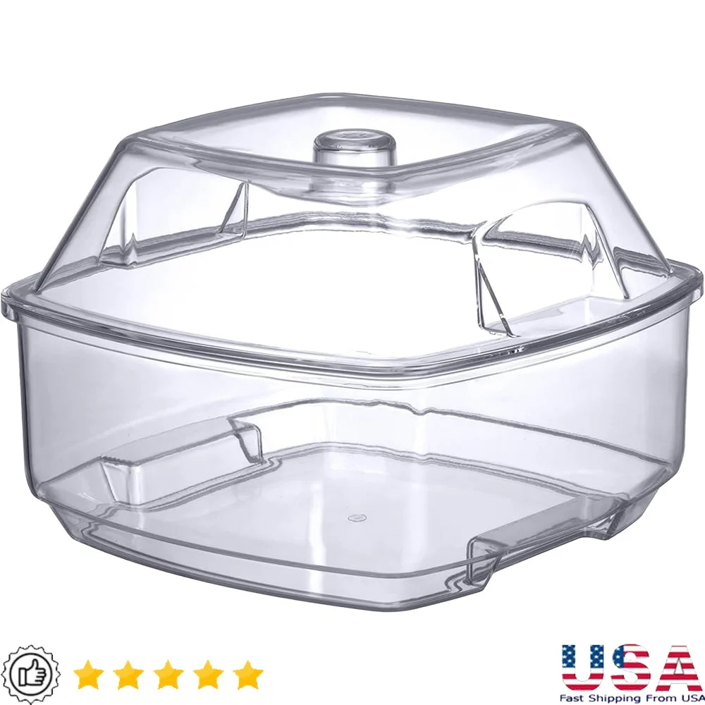 

Acrylic Salad On Ice Bowl Set with Lid 2pc 10 Inch Versatile Serving Bowl Dual Purpose Ice Tray Fresh Food Storage