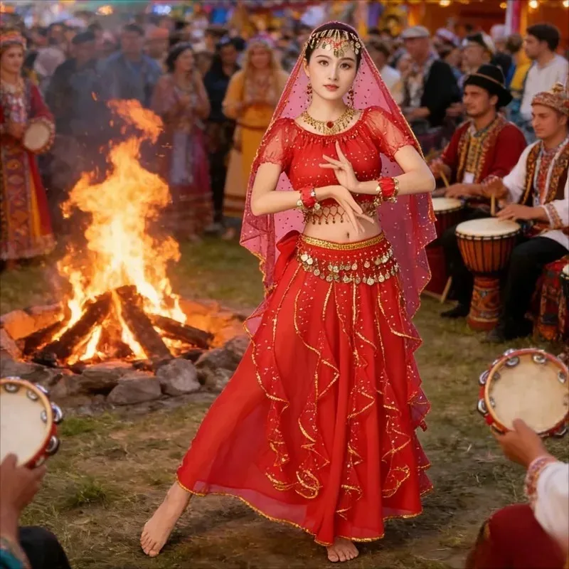 2025-indian-belly-dance-dress-women-long-sleeve-ethnic-performance-wear-set