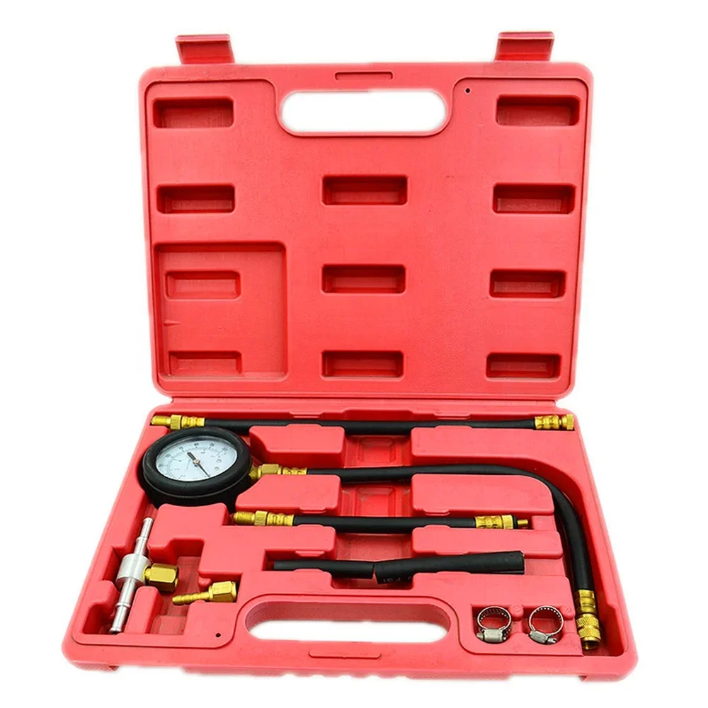 

11Pcs Automotive Fuel Injection Pump Injector Tester Kit Pressure Gauge Test Gasoline 0-100psi Car Diagnostic Tool