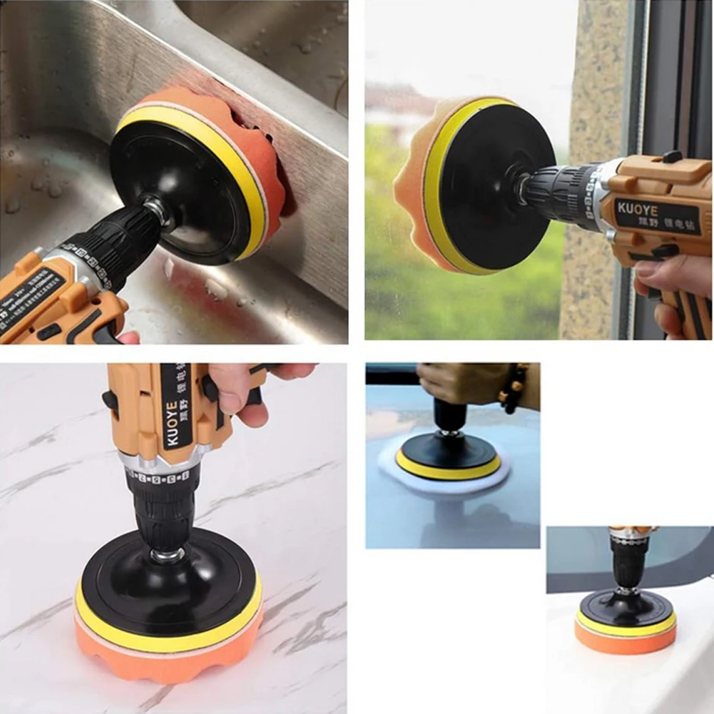 

3/4/5-дюймовые полировальные подушечки для автомобиля, комплект губок для полировки автомобиля, комплект шерстяных подушечек для полировки автомобиля, буферная дрель, полировщик колес