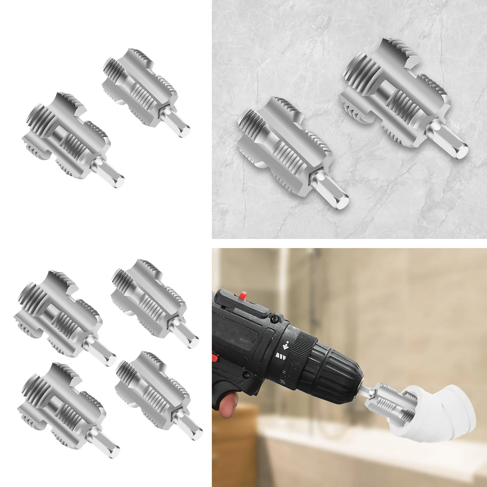 2/4 قطعة فتاحة الخيط الداخلي الأنابيب 1/2 بوصة 3/4 بوصة 1 بوصة الكربون الصلب بولي كلوريد الفينيل صانع الموضوع أداة عالمية لأنابيب المياه البلاستيك