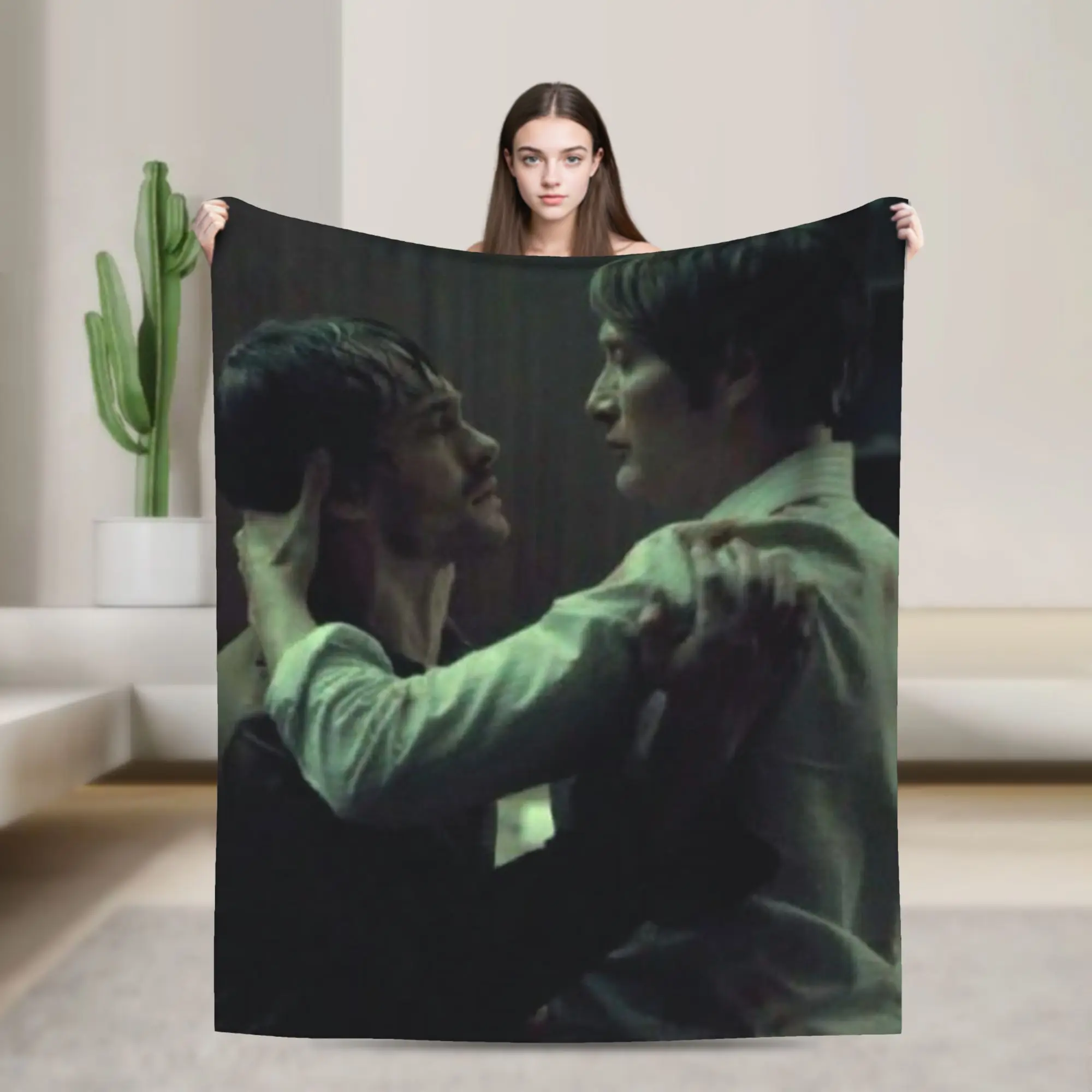 Mads Mikkelsen H-Hannibal Blanket Soft Street Trend Plush Throw Blanket For Kids Adult Couch Chair Sofa Bed  Bedspread Bed Cover