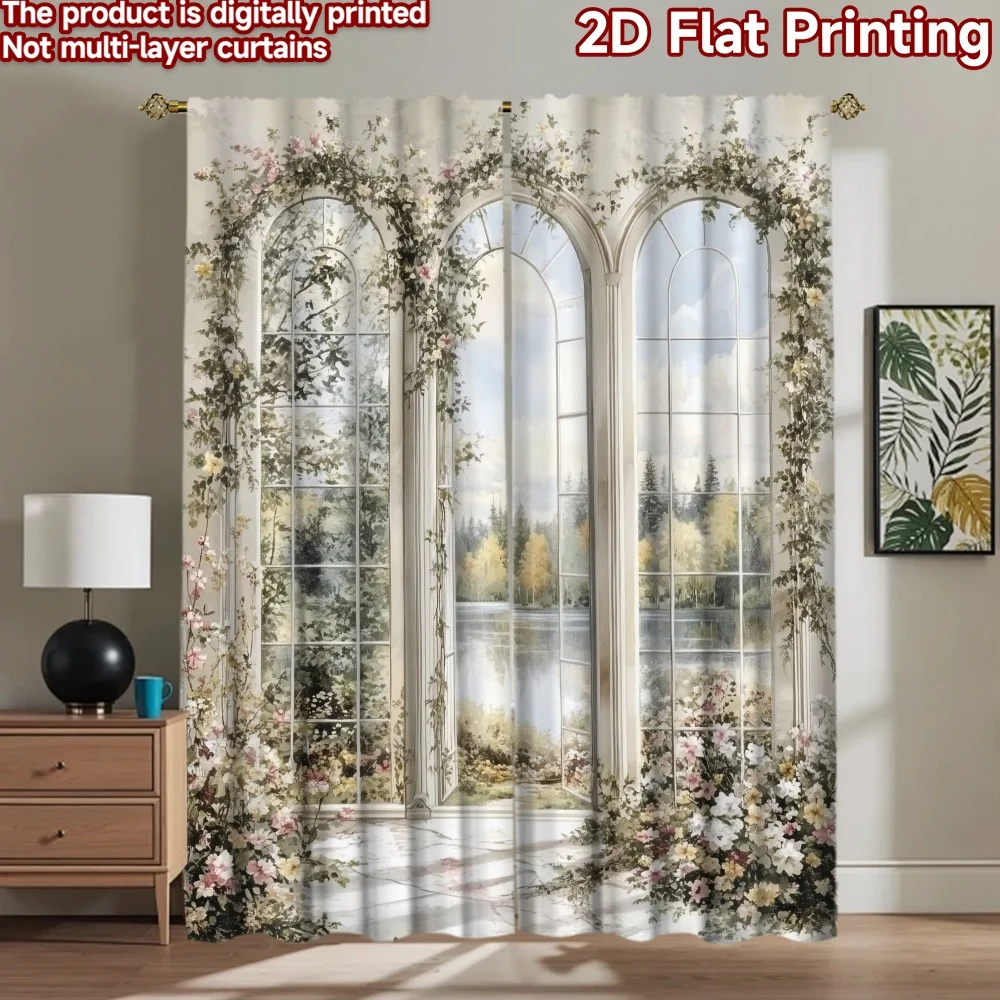 

1pc 2D flat Photography Backdrop Photography Banner Floral scape 100% Polyester Party & Holiday Decor Use for Suitable for