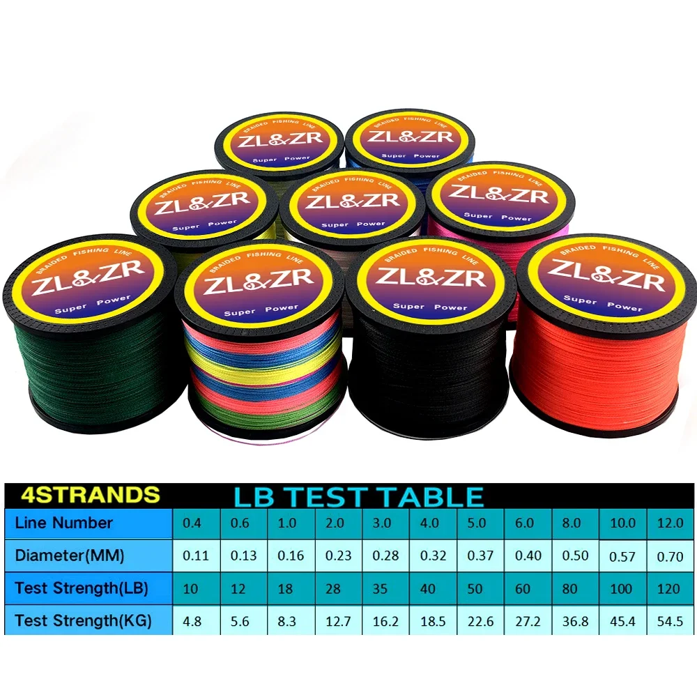 ZL&ZR ALL Color 4X 300M Braided Fishing Line Super Strong Strength 10LB-80LB Wear-resistant Lure Fishing Line PE Line