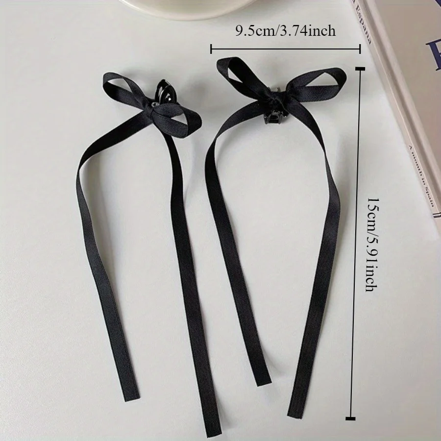 2/8 Pcs Fashion Simple Bow Ribbon Hair Claws For Women Girls Party Hair Accessories