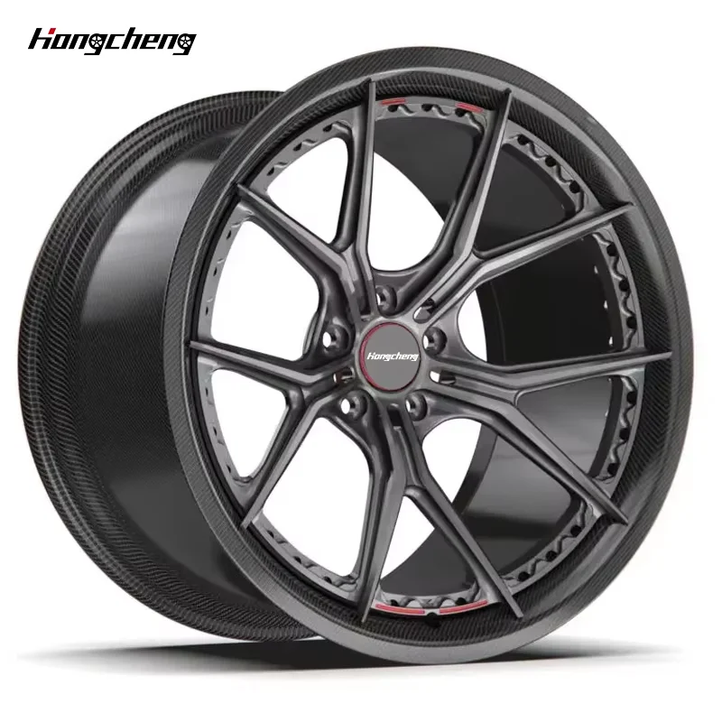 18-24 Inch 2-Piece Carbon Fiber Forged Rims 5x112 5x120 Deep Concave for High Performance Sports Cars
