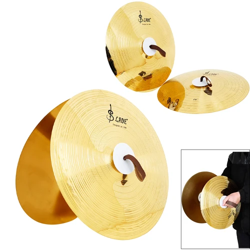 1 par de platillos de aleación de cobre, platillos de montaje de percusión, instrumento de percusión con cuerda para el dedo para juguetes musicales de fiesta de escenario