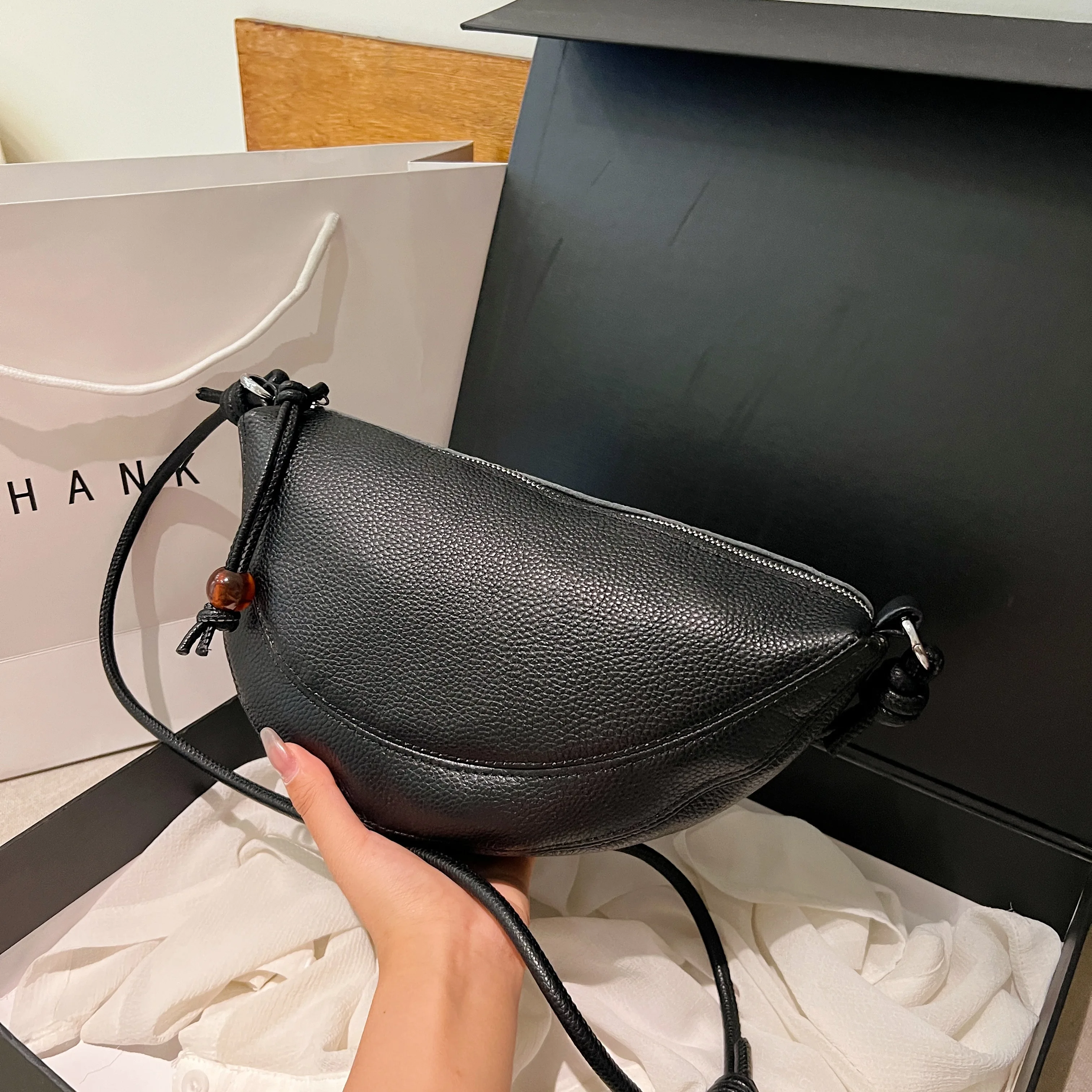 New Genuine Leather Women\'s Handbag Solid Color Simple Female  Shoulder Bag Wallet Fashion Trend Women Saddle Bags Sac A Main