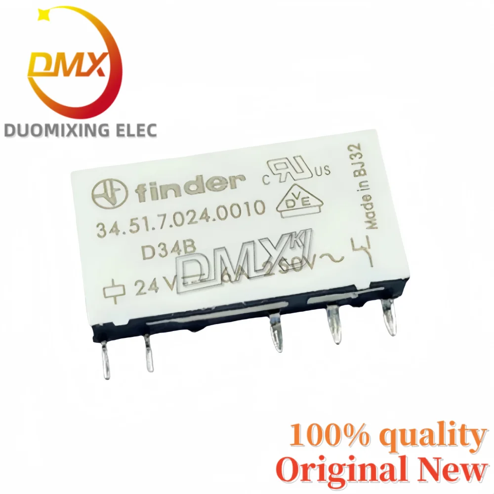 1-5PCS 100%New 34.51.7.024.0010 012 005 APF30224 5Pin 6A 24V 12V 5V 41F type relay HF 41F-1Z-C2-1 Ultra-thin relay module base