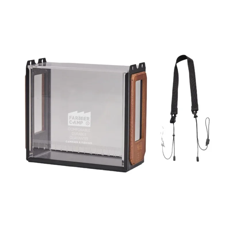 Portable Clear Fishing Viewer Box Acrylic Observation Container With Scale Rod Holder Design For Micro Fishing Outdoor Angling