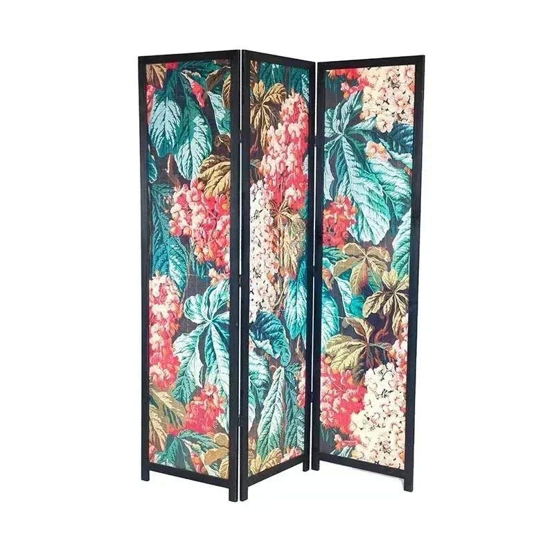 Painted Pattern Bohemian Style Folding Screen Living Room Entrance Partition Background Wall Floor Ornaments home decor