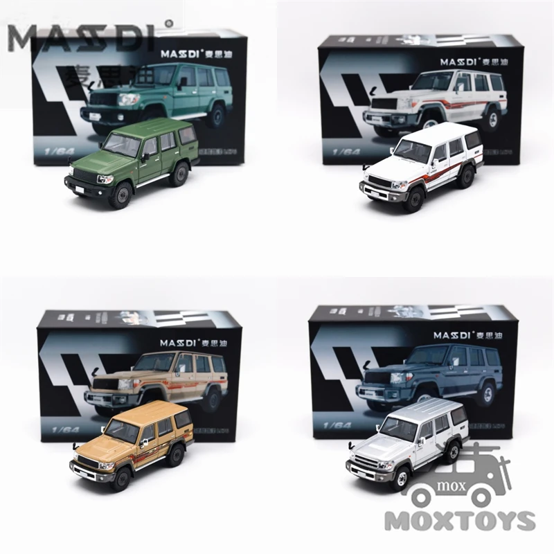 

Литая под давлением модель автомобиля MASDI 1:64 Land Cruiser LC76 зеленый/белый/бежевый/серебристый