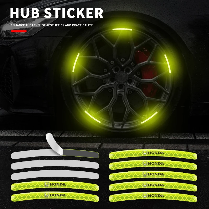 

5/10/15/20 шт. светоотражающая наклейка на ступицу колеса с логотипом автомобиля для Honda Civic Accord Fit CRV Jazz Odyssey Insight Legend HRV аксессуары
