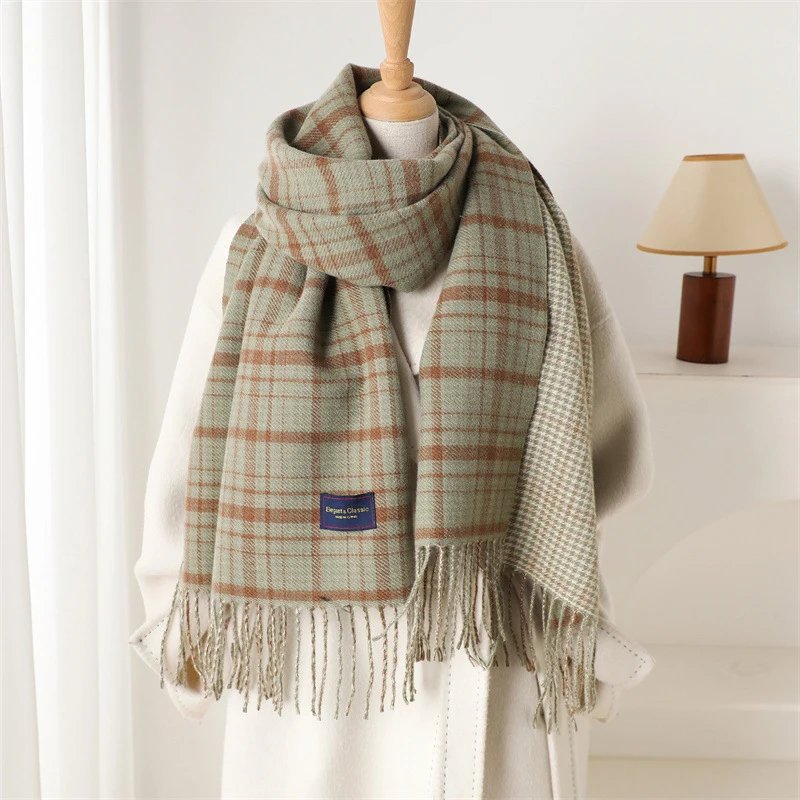 

Classic England Style Women Plaid Scarf Fashion Stripe Plaid Scarves Tassel Shawls Pashmina Lady Wrap Poncho Stoles Echarpe
