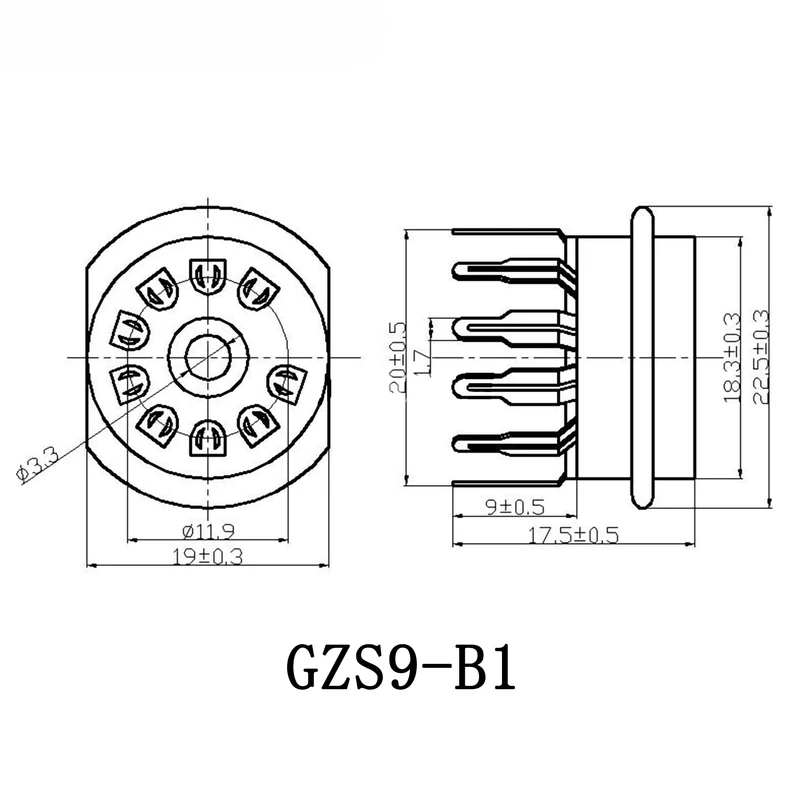 B9A 9Pin Bakelite Tube Socket For 12AX7 12AU7 EL84 ECC82 ECC83 HiFi Amplifier