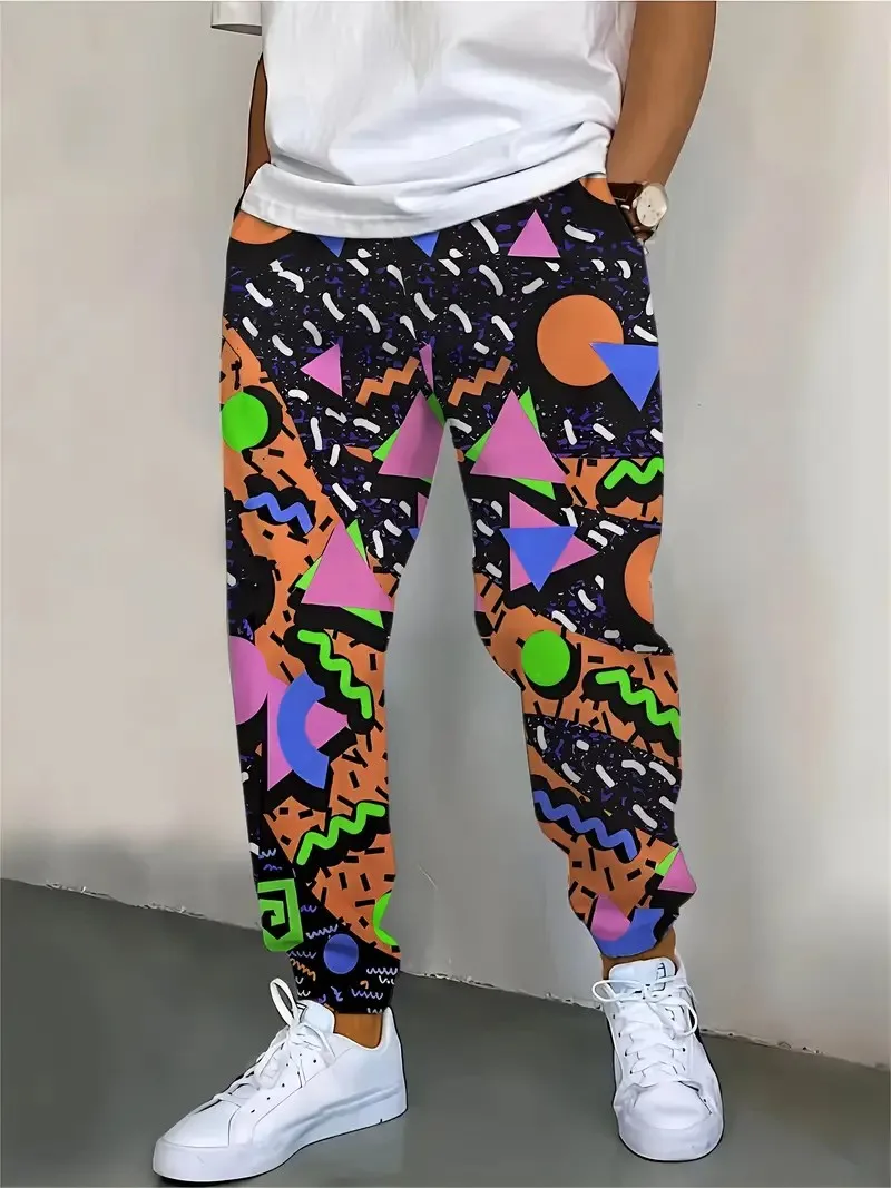 

Spring 2025 new men's trousers casual roller skating 3D printed pattern street men's trousers