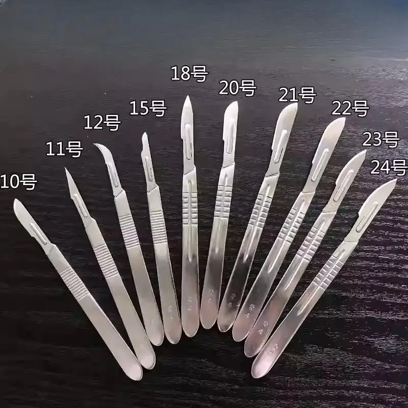 100Pcs/Lot 10# 11# 12# 15# 20# 21# 22# 23# 24# Medical T10A Carbon Steel Surgical Blade, Scalpel, Knife Blades