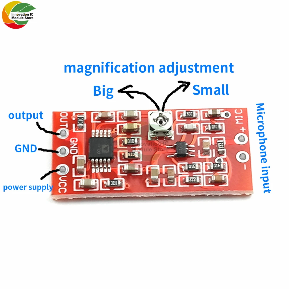 MAX4466 Electret Microphone Amplifier Board Pickup Module With SSM2167 Voice Compression Amplifier Module