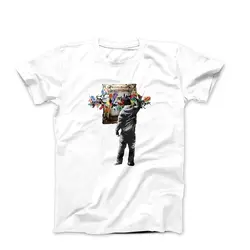 Banksy-アーティスト用半袖Tシャツ,綿100%,ストリートアート,高品質