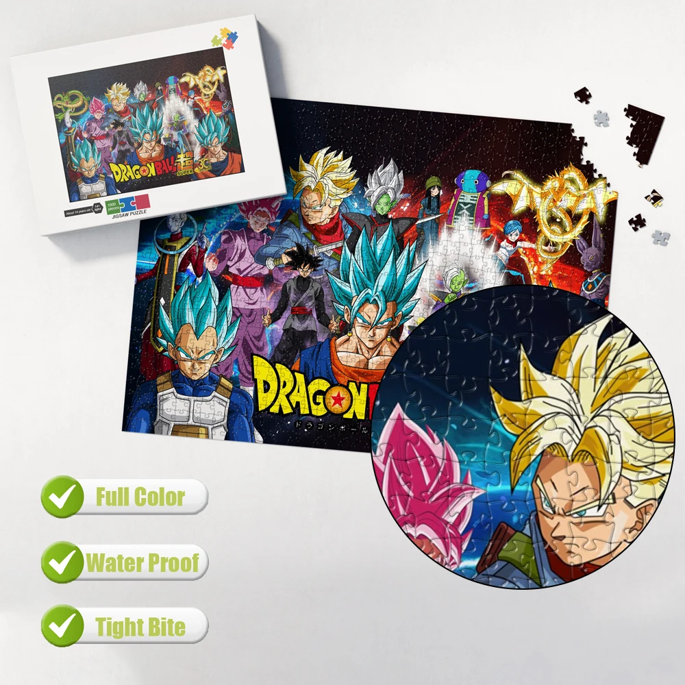 Montessori Educational Games Dragon Ball Anime 1000 Pieces Jigsaw Puzzle Brain Teaser Toy for Kids Adults Fun Family Table Game