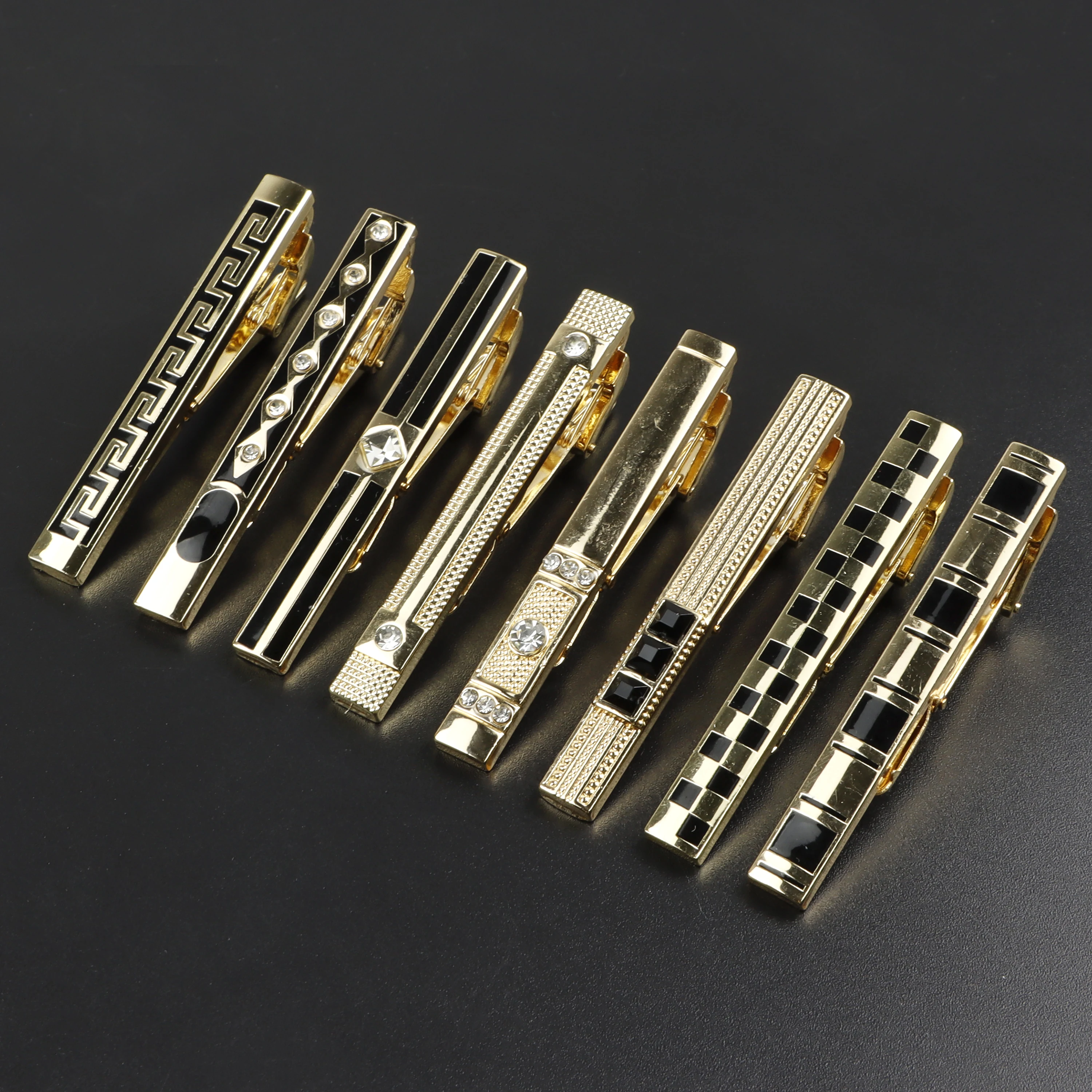 New Fashion Golden Black Color Tie Clip For Men Wedding Party Business Bar Jewelry Necktie Clip Pin Groom Suit Shirt Accessories