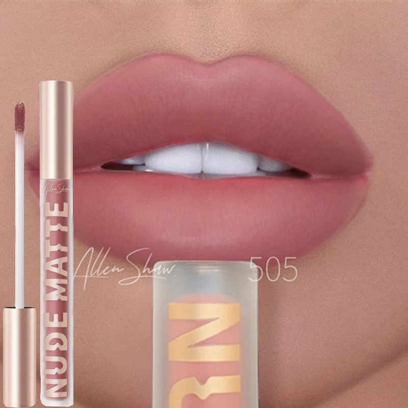 Gloss labial fosco 8 cores hidratação sexy nude veludo líquido batons à prova dnonágua de longa duração antiaderente copo lábios matiz cosméticos