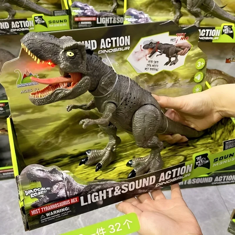 

Новая детская игрушка-динозавр, тираннозавр Рекс, пресс для рта и рева, звуковой эффект, обезвоживающая модель животного для мальчика, подарочный набор