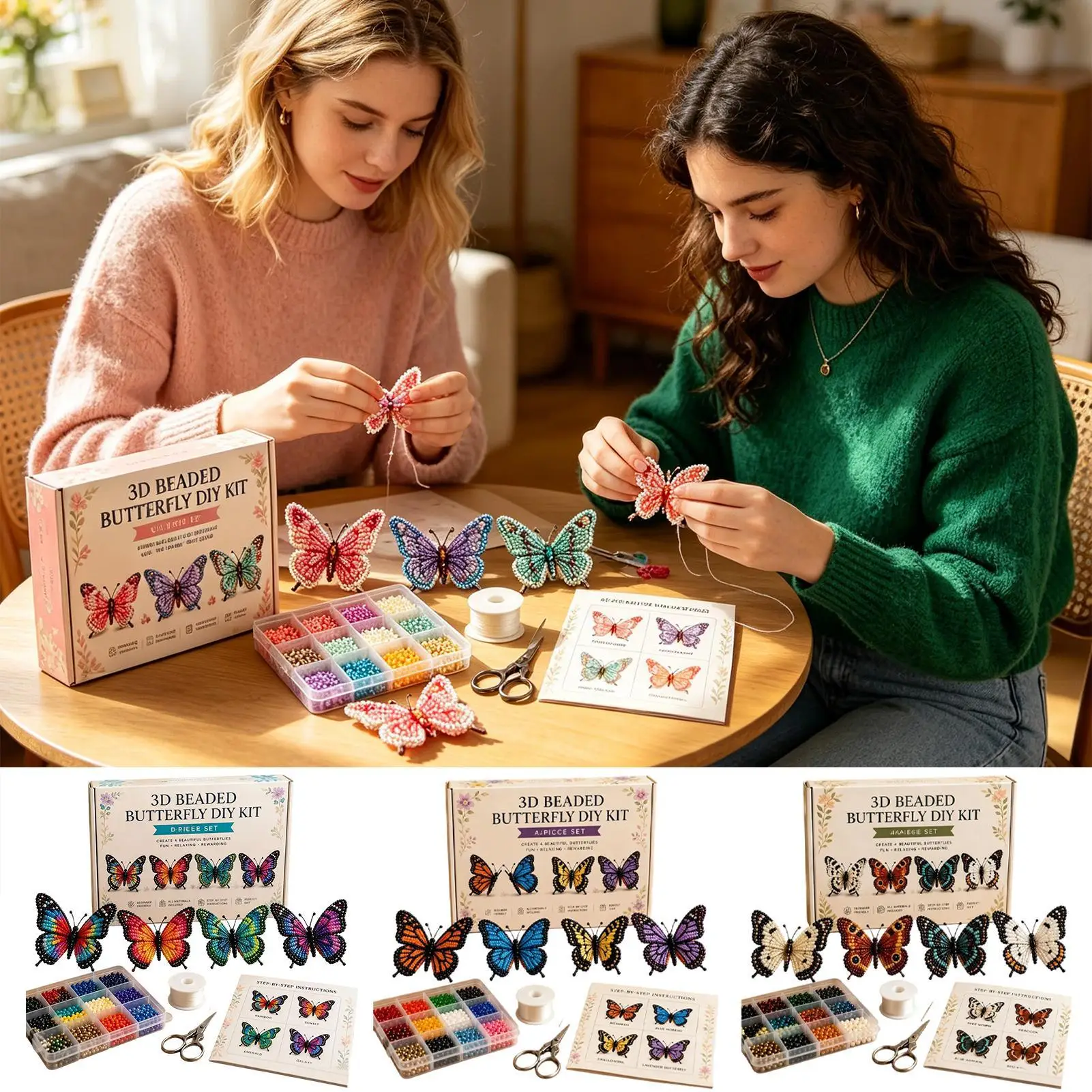 

DIY Bead Animal Making Kit 4 Pieces 3D Funny Cute With Instructions Beaded Animals Art Kit For Craft Enthusiasts Family Friends