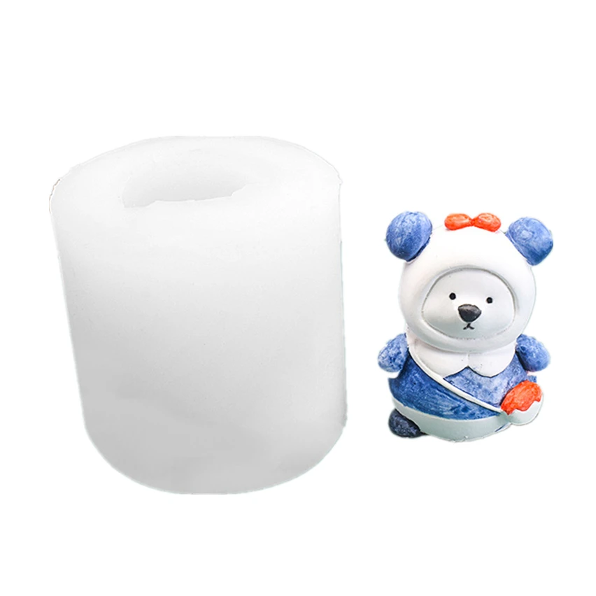 1Pcs Backpack Bear Candle Mould Silicone Mold Aroma Gypsum Plaster Resin Mould DIY Handmade Crafts Molds M522