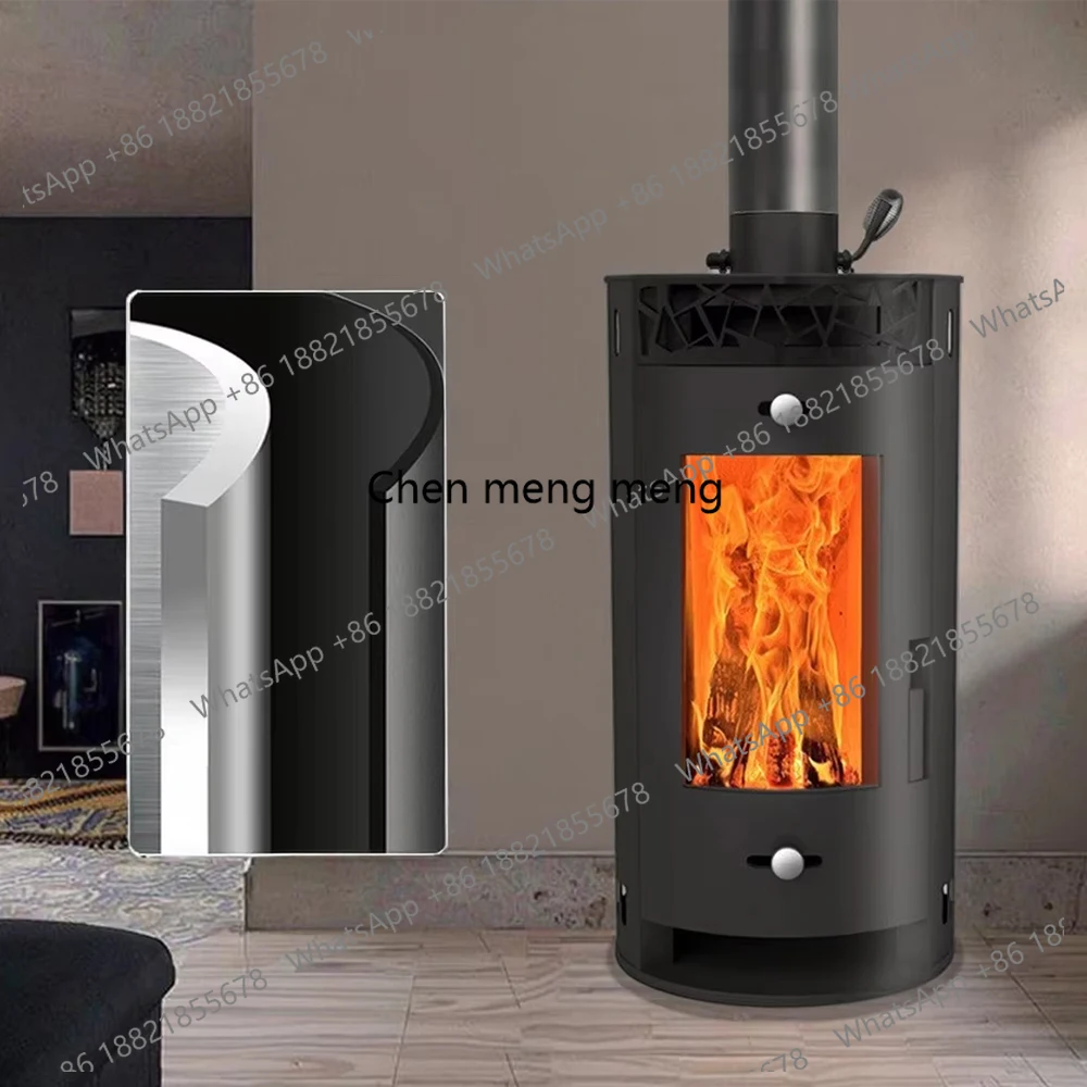 

Современный домашний камин в стиле загородной виллы, вертикальный, с тепловентилятором, для отопления помещений дровами