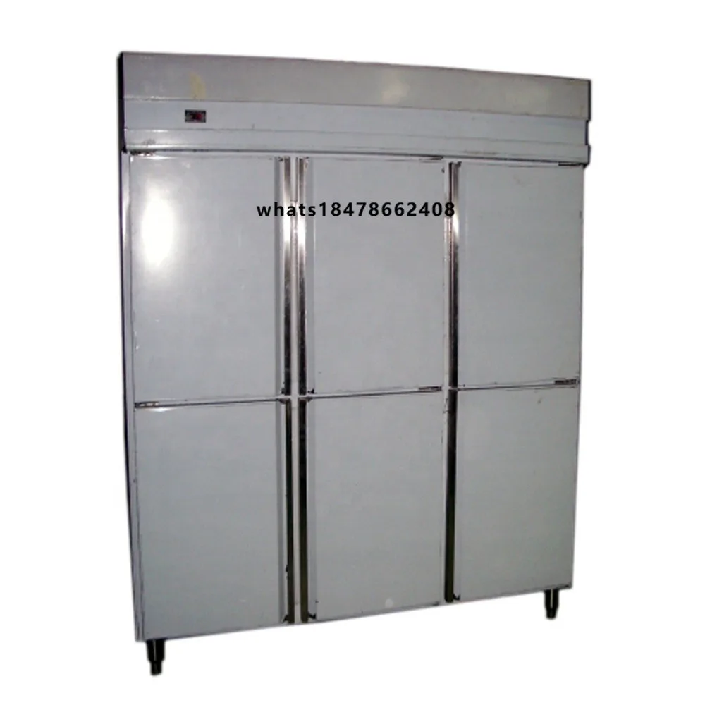 Upright 6 Door Large Stainless Steel Horizontal Freezer Refrigerator Commercial Deep Freezer
