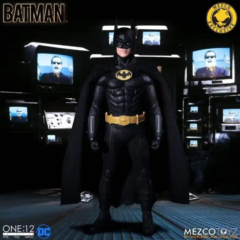 

Оригинальный MEZCO ONE: 12 BATMAN 1989 EDITION Keaton BATMAN Golden 1/12 в наличии, коллекционная модель игрушки