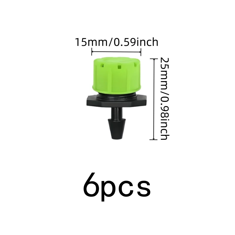 Green-Hole Design 8-Hole Drip Emitters 6 pcs, perfect for Garden Balcony Watering, Efficient Water Saving