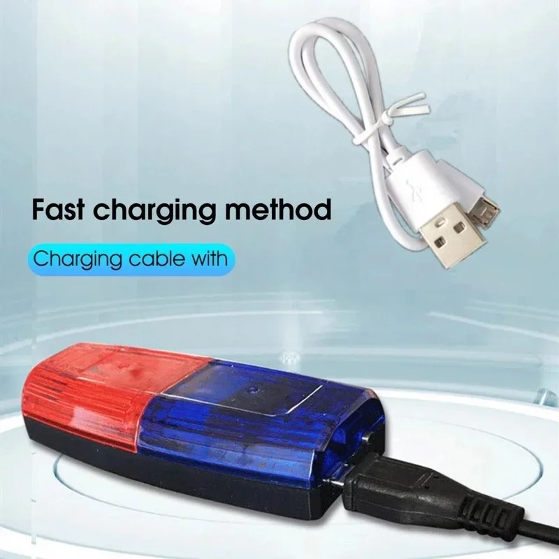 USB Red Blue Emergency Police Light Flashing Shoulder Lamp Rechargeable Shoulder Warning Safety Torch Bike Tail Lamp