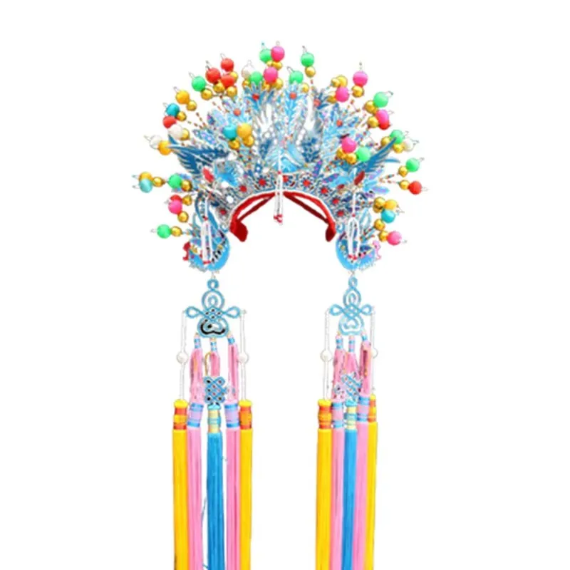 

Wedding Bride Phoenix Hat Headdress Beijing Opera Accessories Vintage Drama Photography Headgear With Tassel Carnival Cosplay